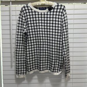 Jones New York Signature Women's black & white long sleeve sweater: Size M